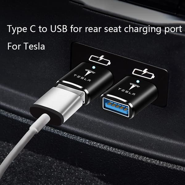 USB-C til USB-adapter passer til Tesla Model 3/Y/S/X, Tesla Model 3/Y-tilbehør, USB-C til USB 3.0-adapter, passer til de fleste elektroniske enheder