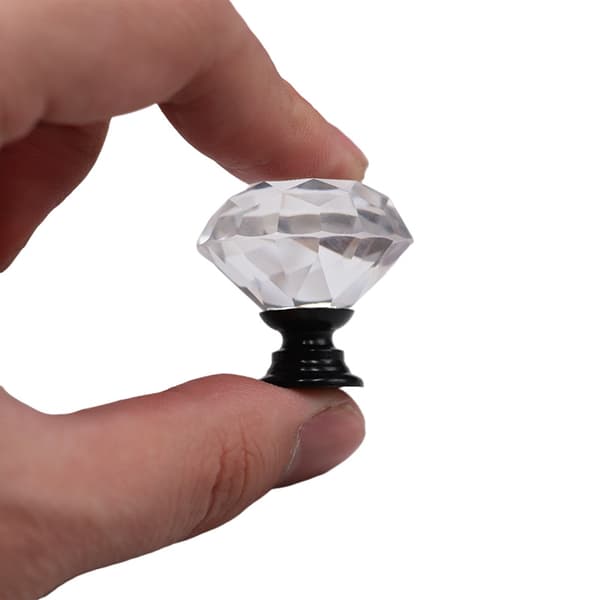 12 st Klara Kristallglas Lådskåpsknoppar Diamanter