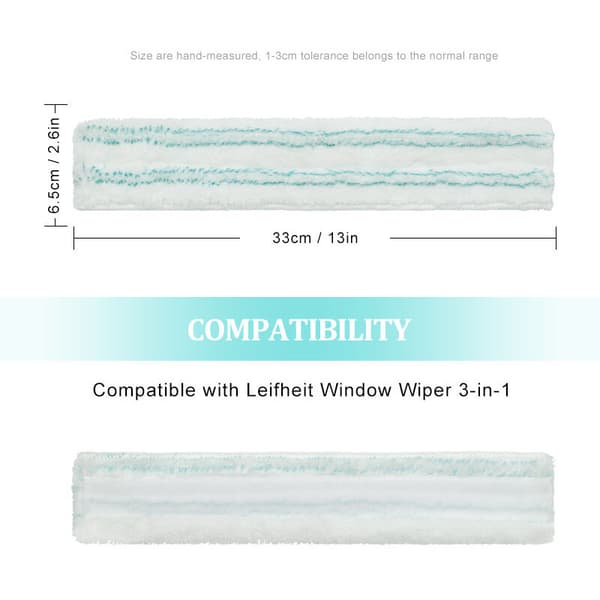 Leifheit 3-in-1 Replacement Window Wiper Cloth, Microfiber Duo Window Wiper Cloth, Extremely Absorbent and Powerful Cleaning Sponge