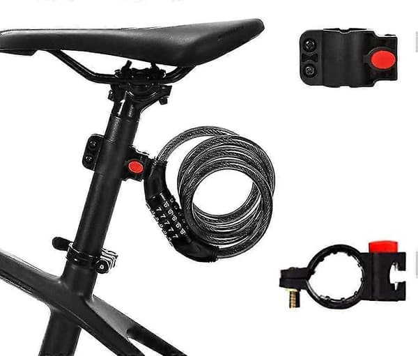 120 cm kabellås med 5-siffrigt nummer för cykel trehjuling - Yx
