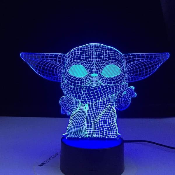3D Illusjon Nattlampe 16 Fargeendrende Dekor Sengelampe Kul Unik KLB