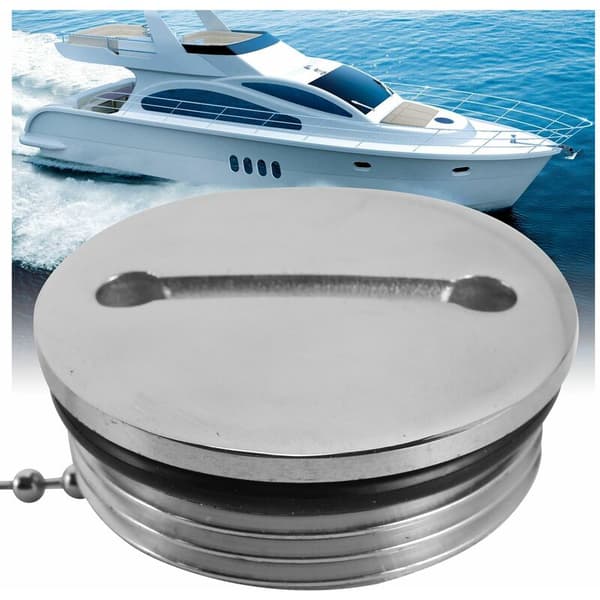 Boat Deck Fill Cap Replacement Cap with Stainless Steel Chain Fuel Gas