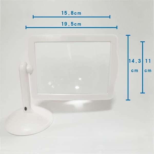Bordlupe med LED-lys, 360 graders rotasjon, 3x forstørrelse, egnet for lesing for eldre