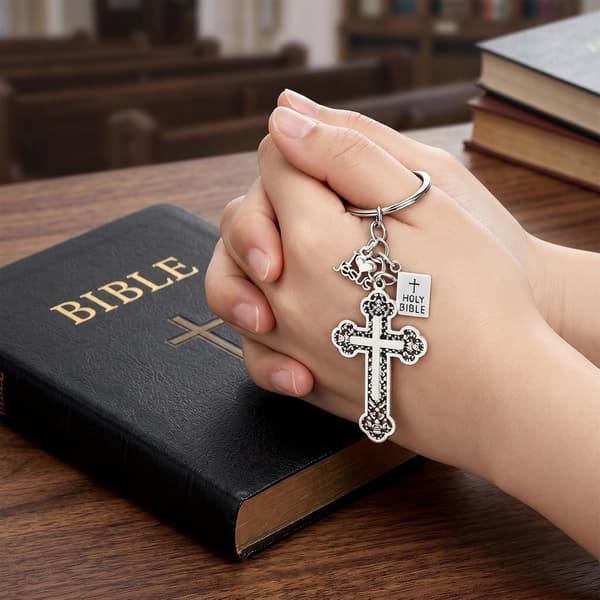 30-pak kristne korsnøgleringe, religiøse nøgleringe i bulk til kirken