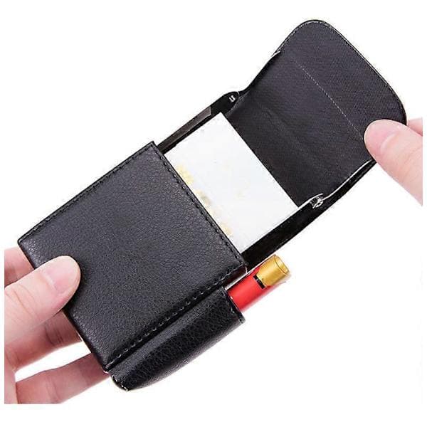 Cigarette Case with PU Leather, Flip Lighter Case, Business Card Holder Brown