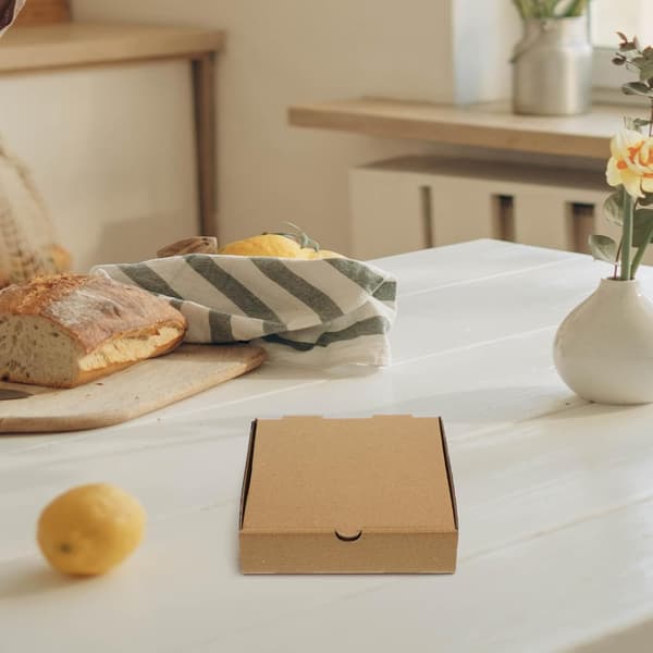 10 Pcs Kraft Paper Pizza Boxes 6-inch Takeaway Containers Pizza Boxes