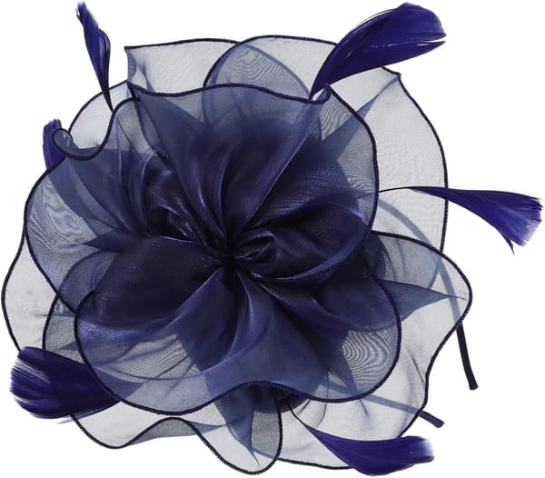 Fascinatorhat til kvinder Elegant retro hårklemme med fjerpynt Blødt gazehovedtøj