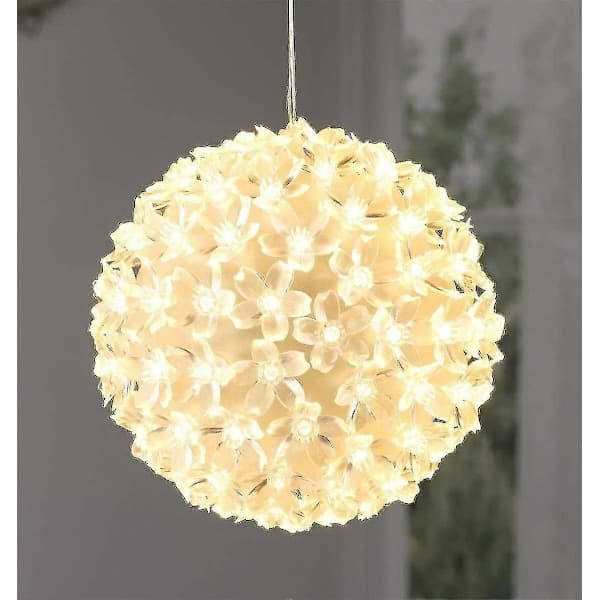 100 LED lyskæde Kugle Lys kugle Varm hvid Julepynt Kugle Julebelysning Jul ca. 15 cm