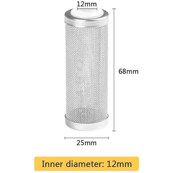 Filterbeskyttelsesnet, filterbeskyttelse til indløb i rustfrit stål, akvariefilter, akvarium, gitterfilterbeskyttelse, 12 mm