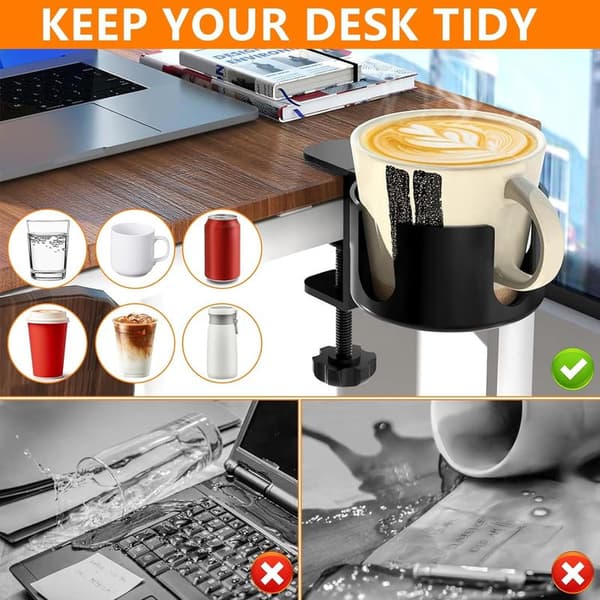 Adjustable Cup Holder, Bottle Holder, for Home, Office, Black