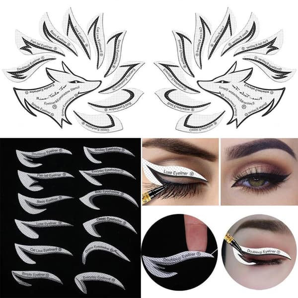 Professionell Eyeliner-stencil Ögonskuggsstencil-set Non-woven Eyeliner-stencilkit Eyeliner Ögonskuggsstencilmallar