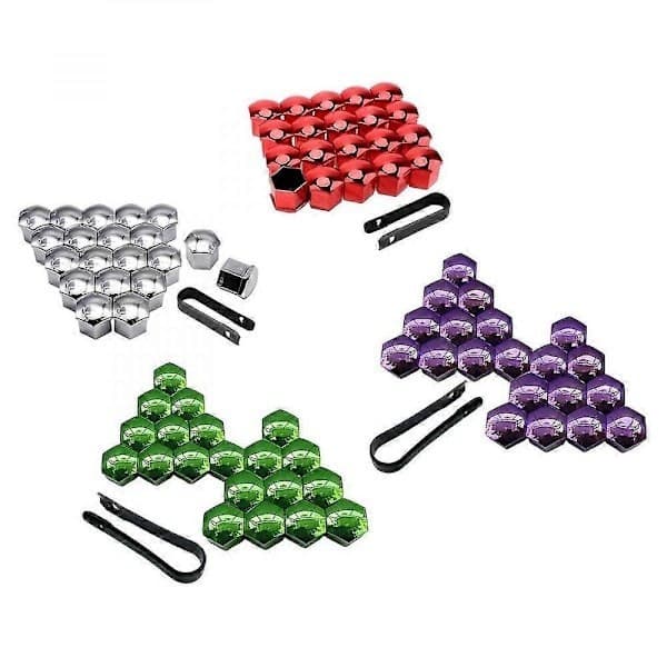 20 stk. hjulmutterdeksler til biler, rustbeskyttelse, sølv, 17 mm Sølv 17mm Valgfritt Sølv 17mm Sølv 17mm Sølv 17mm Silver 17mm