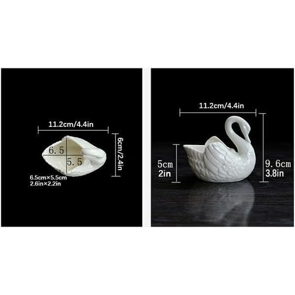 White Ceramic Swan Flower Pot, Succulent Flower Pot, Medium Temperature Porcelain, Can Be Used as a Candle Holder