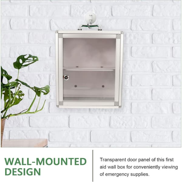 Wall-mounted first aid cabinet, large capacity medicine cabinet with door panel and acrylic material