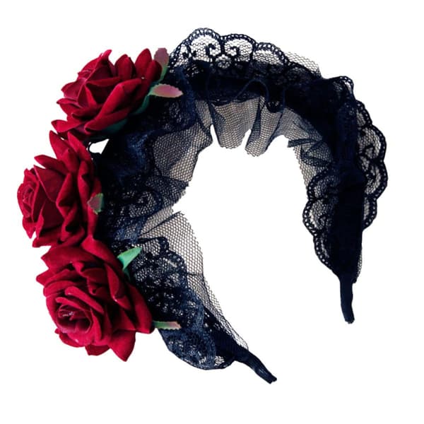 Gotiskt pannband spetsblomma håraccessoar för Halloween Cosplay