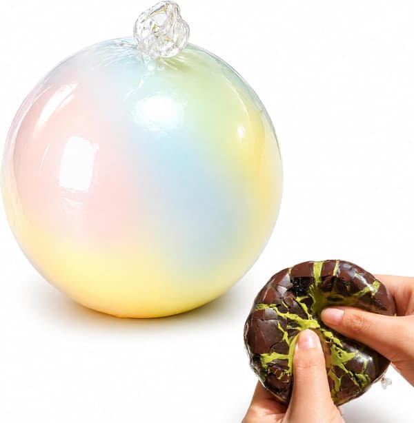 Farverig voks-krakeleret squishy-bold, sprød tekstureret sensorisk klemmelegetøj, blødt fleksibelt håndfidgetlegetøj, afslappende stresslindrende leg Farverig Colorful