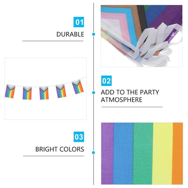 Pride Banner String Flag Fargerik Polyester Delikat Klassisk Design Lett Vekt Ikke Lett å Deformere Lett å Henge