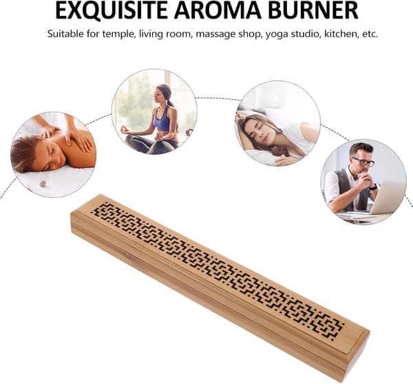 Grace Bamboo Incense Burner Box Double-Layered Hollow Carved Incense Holder