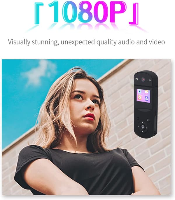 Mini Camera, 1080P HD Portable DV Camera with Fill Light Infrared Night Vision Function, HD Mini Camera, Long Standby Time (Black)