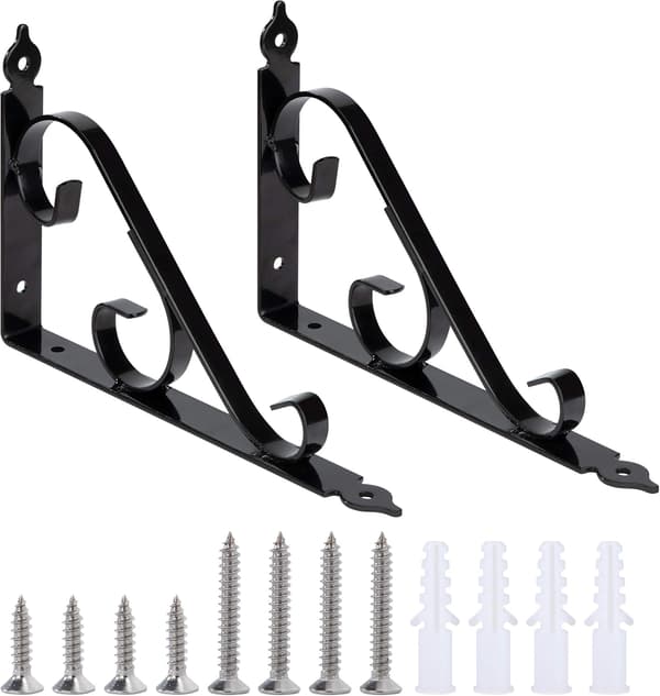 Metal Wall Shelf Bracket Triangular Bracket 90 Degree Multifunctional Shelf Bracket with Screws for Gardening, Bathroom
