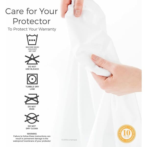Waterproof and breathable mattress protector with zipper against dust mites. Single size 90x200cm