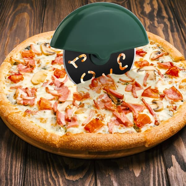 2 stk runde pizzakuttere, utskåret kjærlighet design rustfritt stål hjul slicer, multifunksjonell pizzakutter