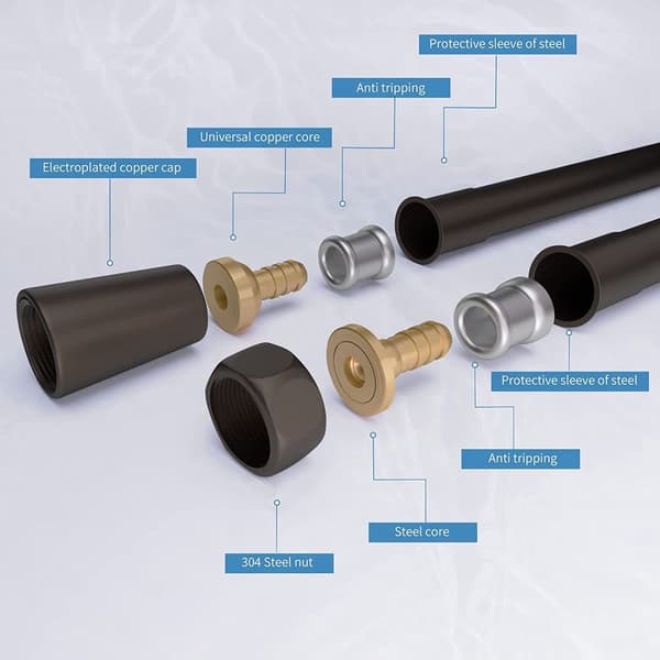 Anti-twist duschslang, 1,5 m duschslang, slät PVC duschslang, K