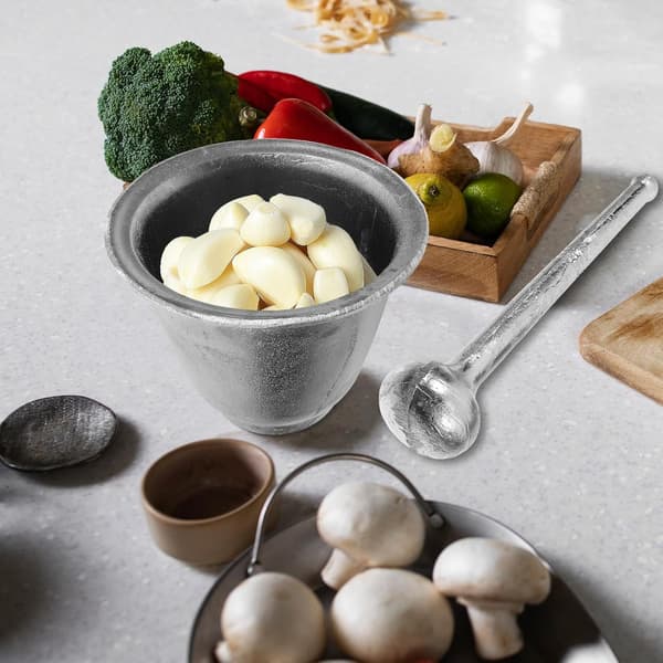 Garlic Grinding Tool Mortar Garlic Press Aluminum Spice Grinder Bowl