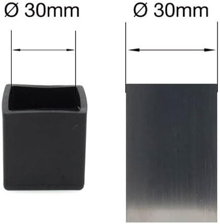 Firkantede gummipuder - 30 mm - Til stole, borde, møbelben