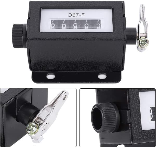 Mechanical Manual Counter, D67-F 5 Digit Mini Manual Pull Counter Resettable 0-99999 Arithmometer