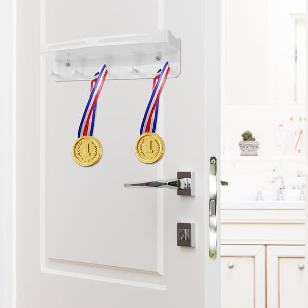 Wall-mounted stainless steel medal holder, space-saving and elegant storage shelf