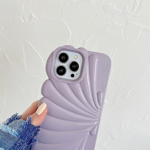 Cover til iPhone 14 Pro Max, konkylieform, blank overflade, blødt TPU-beskyttelsescover