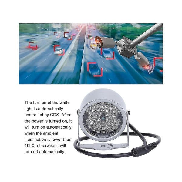IR-belysning, nattsyn infrarødt lys 48 LED nattsyn vanntett lampe IR infrarødt lys