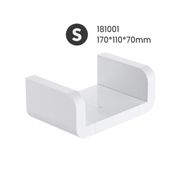 2 Pcs Wall Mounted Plastic Shelves, White Floating Shelf 17/32 cm, White Wall Shelf, No Drilling, Compatible Bathroom Kitchen