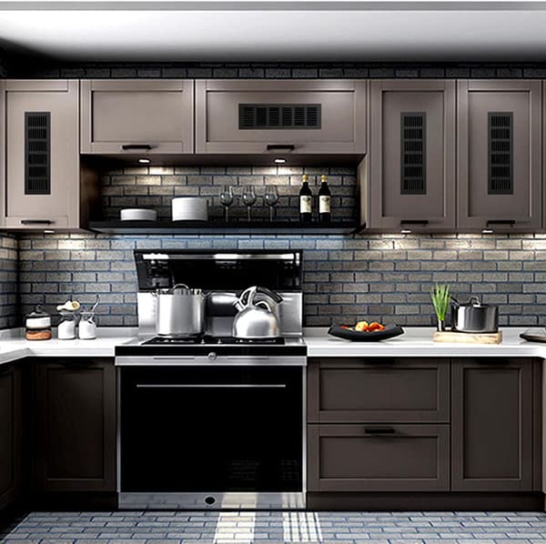 Rectangular Aluminum Door Ventilation Grille - 250 x 50 mm - Insect Protection for RV, Wardrobe, Kitchen etc - Black