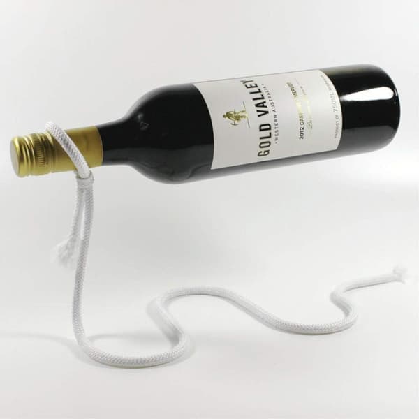 Hanging Rope Wine Rack, Floating Illusion Wine Rack/Bottle Holder, Novelty Gift for Kitchen and Home Decor.