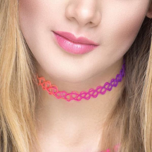 Chokerhalsband Set 90-tal Old School Stil Tonårsflickor Kvinnor