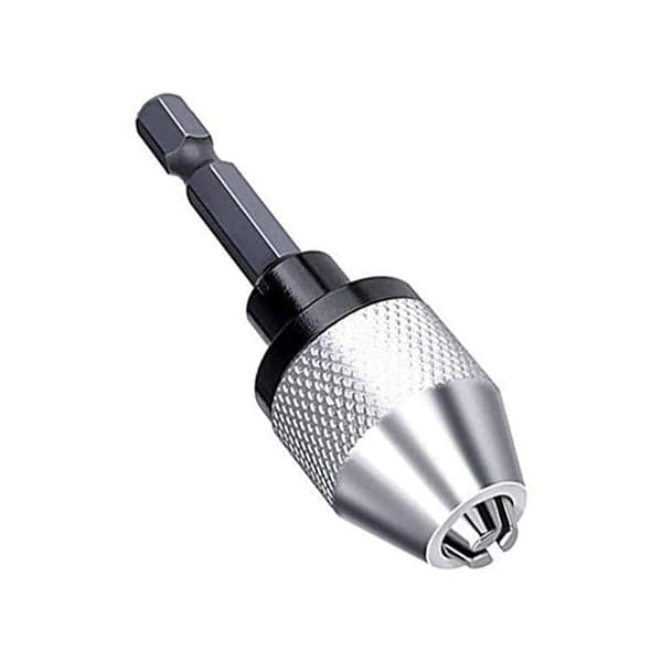 2 pieces 1/4 inch hex key chuck keyless chuck replacement adapter converter drill adapter (0.3mm-3.6mm 0.3mm-6.5mm)