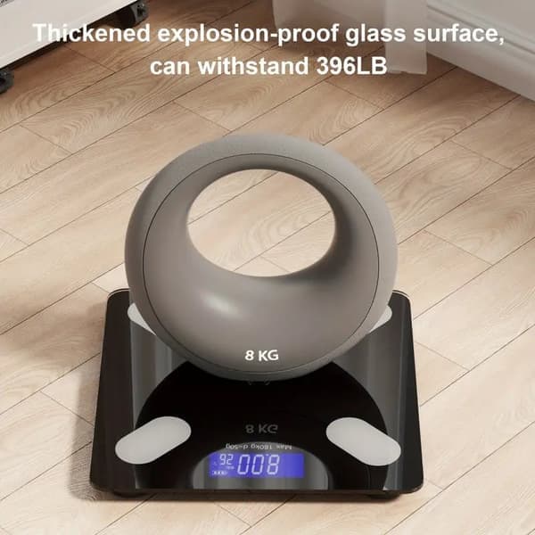 Electronic Personal Scale - Multifunctional with Temperature Gauge - Max 180 kg - Rechargeable - 4 High-Precision Sensors