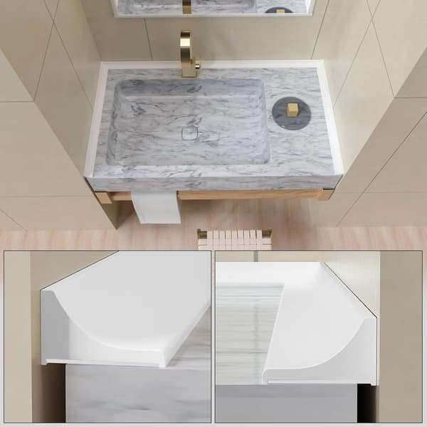 Shower Threshold 200cm White - Shower Thresholds - Self-Adhesive Water Barrier Shower - Compact - Sanitary Water Stop - Shower Threshold ...