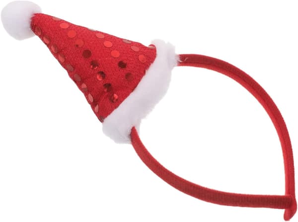 Rødt julemandshovedbånd juletilbehør til voksne