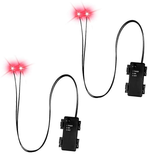Halloween LED-lysende øjne med timer, 2 stk. lysende skeletøjne, gyser-DIY-øjne til masker, græskar