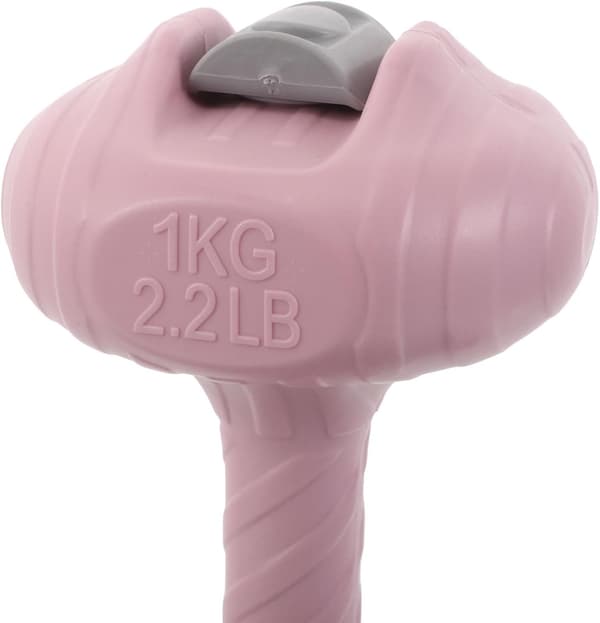 2 kg Pink Water Dumbbells (1 kg Each) - Refillable Soft Non-Slip Portable Hand Weights