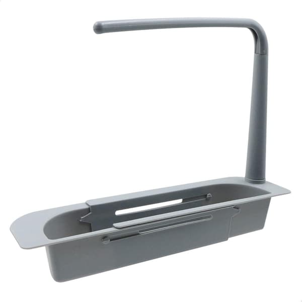 Telescopic Sink Storage Rack, Adjustable Sink Organizer with Detachable Towel Bar, Multifunctional Kitchen Countertop Accessories for Efficiency