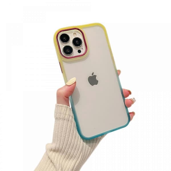 För iPhone 13 Pro Mobilskal Design, [Ingen Gulning] Stötsäkert Skyddande Mobilskal Ultratunt, Gul+Blå