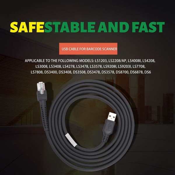 Scanner-datakabel Ls2208 Ap Ls4208 Ds9208 USB-port streckkodsläsare datakabel