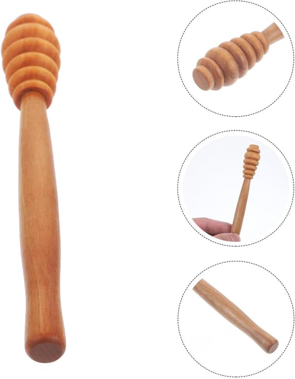 Tre Honningkrukke Rørestang Honningblander Ergonomisk Form Enkel og Elegant Design Glatt