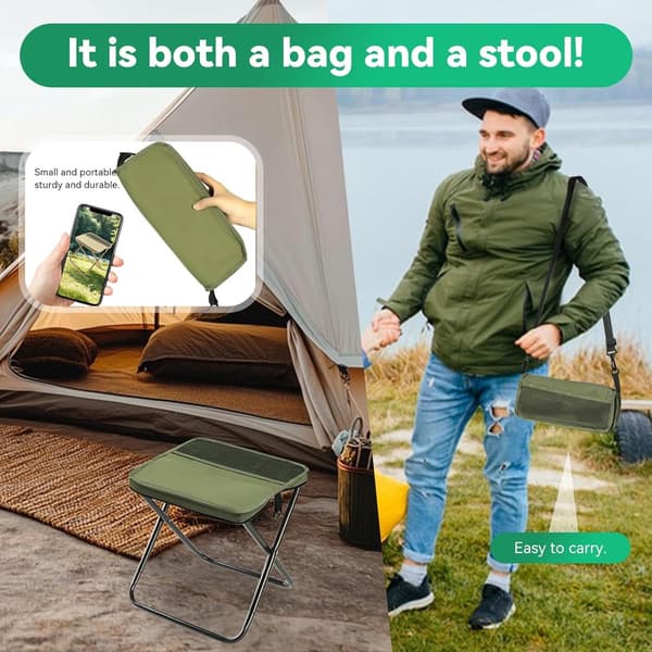 Fällbar campingstol - ultralätt - lättviktsstol - pall - med - ryggsäck - justerbar - axelrem