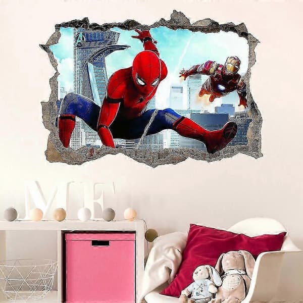 3D Spiderman Ironman Vægdekoration Marvel Avengers Baggrund (FMY)