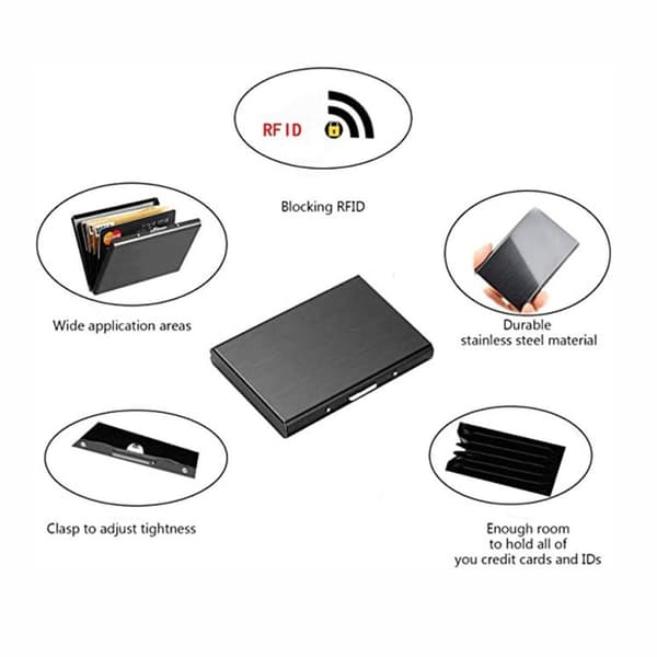 ZT-1563 Multifunksjonell visittkortholder i aluminiumslegering med RFID-tyveribeskyttelse